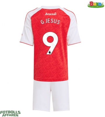 Arsenal Gabriel Jesus #9 Hemmaställ Barn 2025-26 Kortärmad (+ Korta byxor)